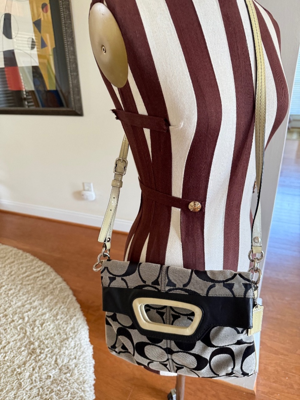 Coach Signature Jacquard 2-Way Fold-Over Crossbody Bag – Style 13393 NWOT